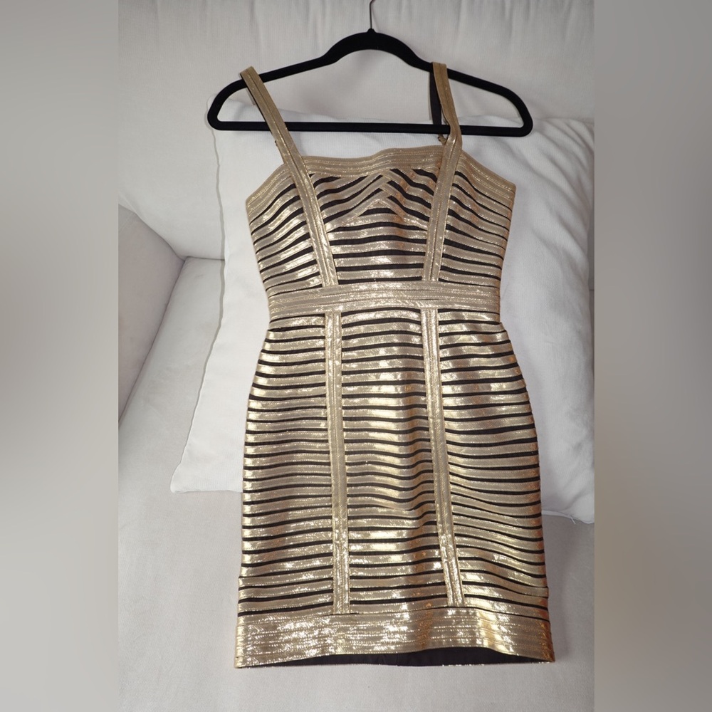 BCBG Gold and black dress